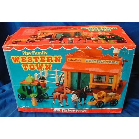 Vintage 1982 Fisher Price Play Family Little People Western Town Set #934 - Picture 11 of 11